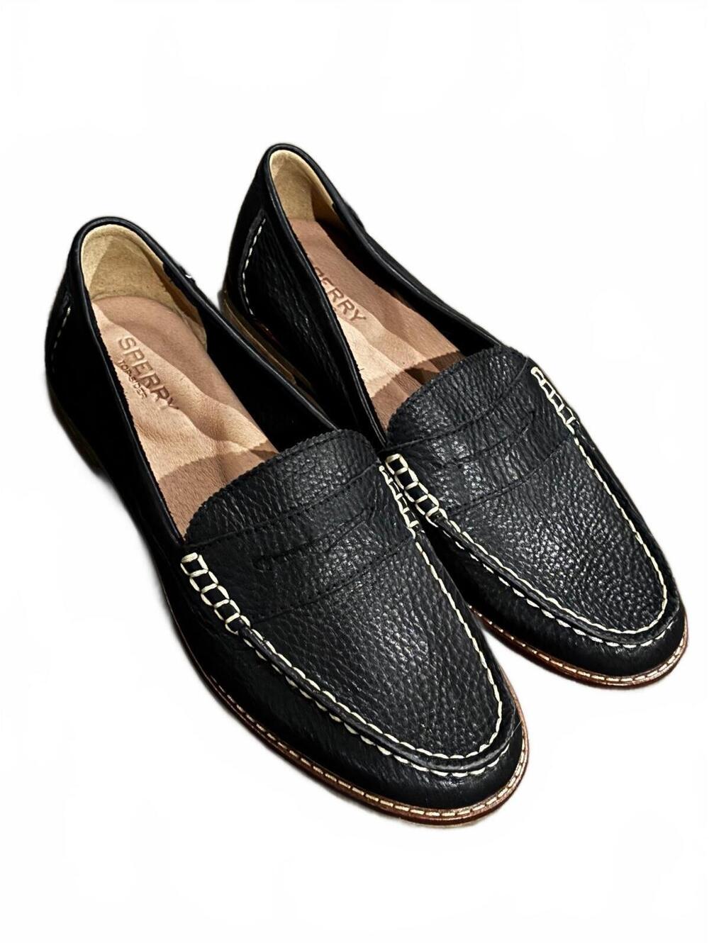 Sperry Women's Black Leather Loafers Size 8